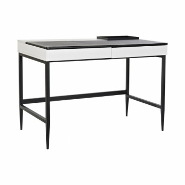 Письменный стол DKD Home Decor Чёрный Металл MDF Белый PU (110 x 55 x 76 cm)