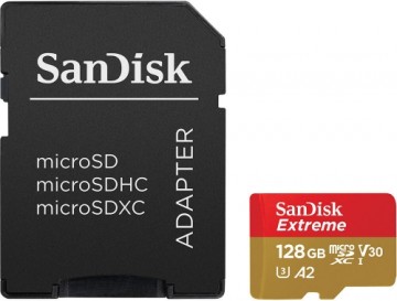 Sandisk memory card microSDXC 128GB Extreme + adapter