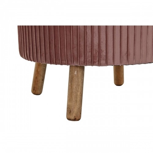 Вспомогательная мебель DKD Home Decor Натуральный Деревянный Велюр Светло Pозовый (61 x 61 x 38 cm) image 2