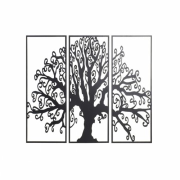 Настенный декор DKD Home Decor 3 штук Чёрный Дерево Металл (105 x 1,3 x 91 cm)