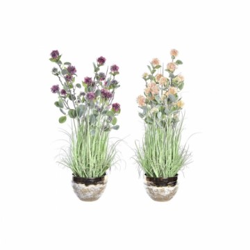 Dekoratīvs Augs DKD Home Decor Vāze Porcelāns Rozā Gaiši Rozā PVC (20 x 20 x 78 cm) (2 gb.)