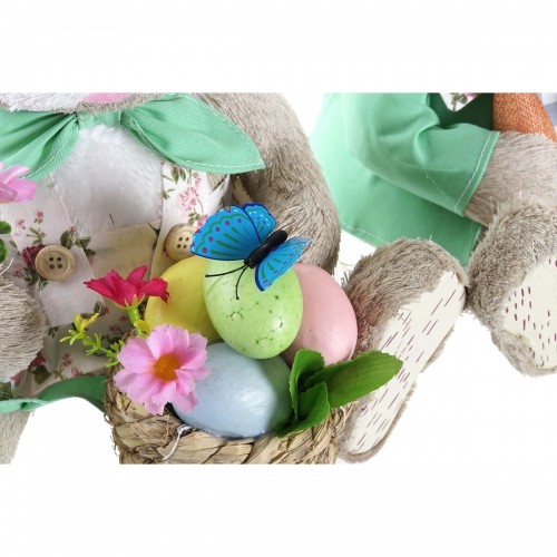 Декоративная фигура DKD Home Decor Коричневый полиэстер Кролик Зеленый Разноцветный волокно Shabby Chic (28 x 22 x 40 cm) (2 шту image 2