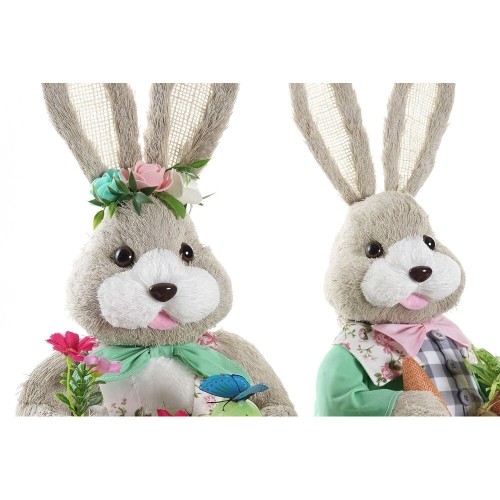Декоративная фигура DKD Home Decor Коричневый полиэстер Кролик Зеленый Разноцветный волокно Shabby Chic (28 x 22 x 40 cm) (2 шту image 3