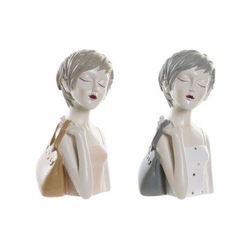 Dekoratīvās figūriņas DKD Home Decor Rozā Balts Sveķi Fashion Girls (15 x 15 x 27,5 cm) (2 gb.)