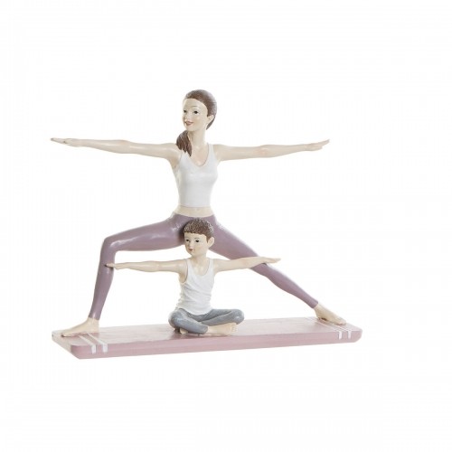 Dekoratīvās figūriņas DKD Home Decor Rozā Sveķi Yoga (24 x 6,5 x 19,5 cm) image 1