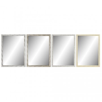 Sienas spogulis DKD Home Decor Stikls Dabisks Pelēks Brūns Tumši pelēks PS 4 gb. Augu lapa (56 x 2 x 76 cm)