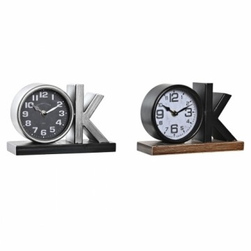 Настольные часы DKD Home Decor Sudrabains Melns Dzelzs OK (23 x 8 x 15 cm) (2 gb.)