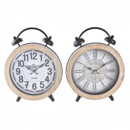 Настольные часы DKD Home Decor Dabisks MDF Balts Dzelzs (25,8 x 8 x 32 cm) (2 gb.) image 1