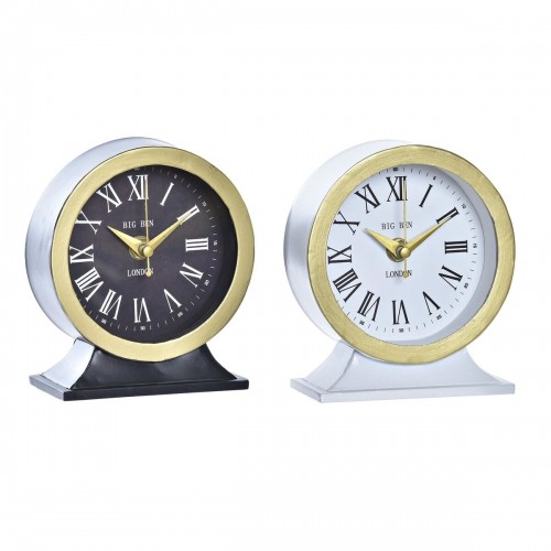 Настольные часы DKD Home Decor Стеклянный Чёрный Белый Железо (12 x 6 x 13 cm) (2 штук) image 1