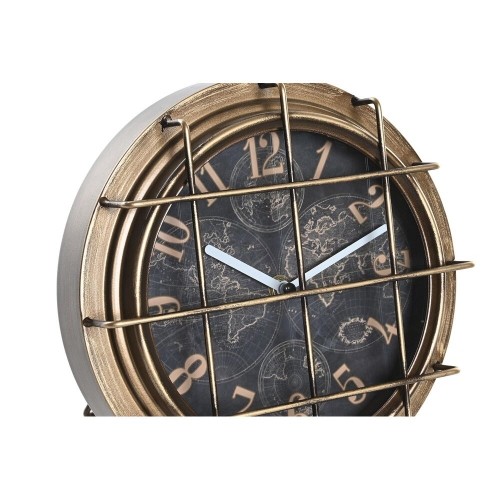 Настольные часы DKD Home Decor Pasaules Karte Stikls Sudrabains Melns Bronza Balts Dzelzs (22 x 17 x 29 cm) (2 gb.) image 3