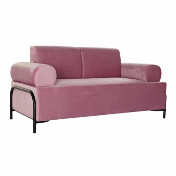 Dīvāns DKD Home Decor Melns Rozā Metāls Poliesters Moderns (154 x 76 x 76 cm)