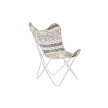 Садовое кресло DKD Home Decor Серый Хлопок Белый Железо (74 x 65 x 90 cm)