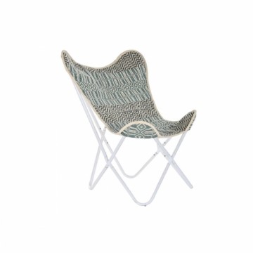 Садовое кресло DKD Home Decor Синий Хлопок Мята Белый Железо (74 x 65 x 90 cm)