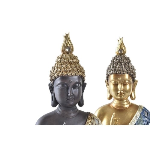 Декоративная фигура DKD Home Decor Синий Позолоченный Коричневый Будда Смола (24 x 12 x 34 cm) (2 штук) image 2