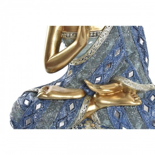 Декоративная фигура DKD Home Decor Синий Позолоченный Коричневый Будда Смола (24 x 12 x 34 cm) (2 штук) image 3