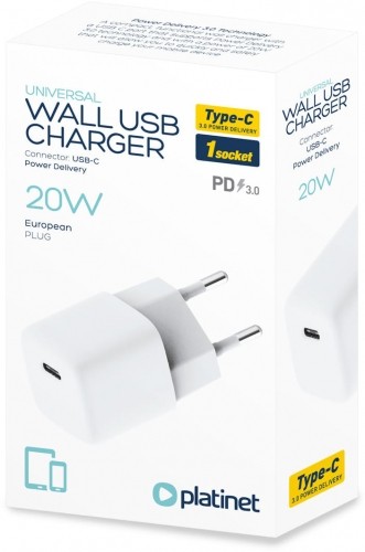 Platinet charger USB-C 20W PLCUPDM20W (45767) image 3