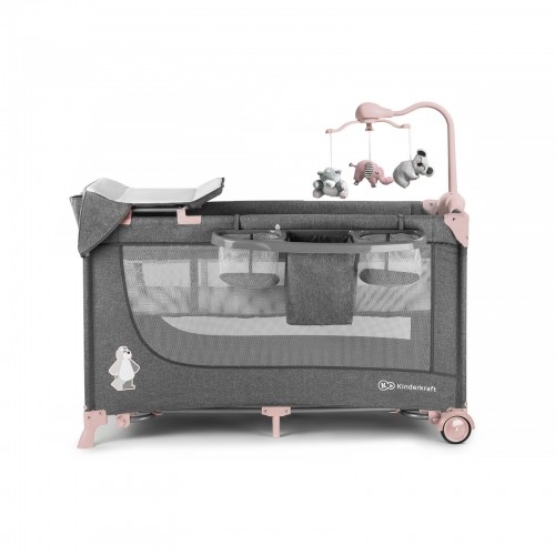 KINDERKRAFT travel cot Joy Pink with accessories image 3