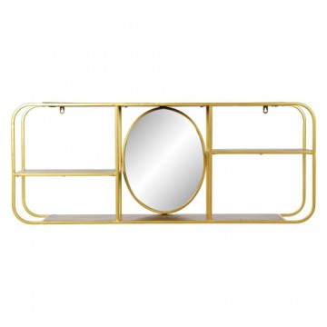Настенное зеркало DKD Home Decor Зеркало Позолоченный Металл Деревянный Коричневый (100 x 18 x 40 cm)