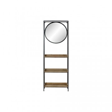 Sienas spogulis DKD Home Decor spogulis Dabisks Melns Metāls Koks (61 x 17,5 x 181 cm)