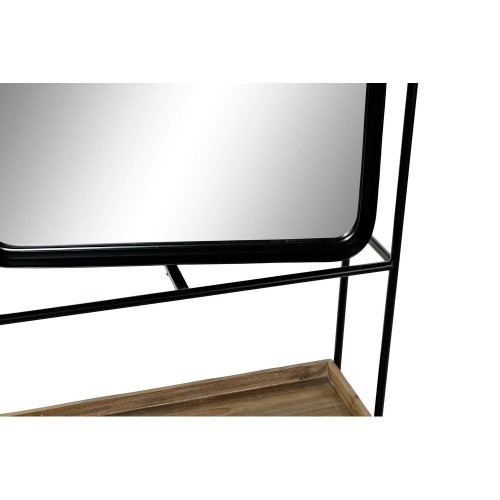 Sienas spogulis DKD Home Decor spogulis Dabisks Melns Metāls Koks (60 x 17 x 183 cm) image 4