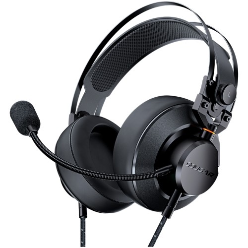 Cougar Gaming VM410 3H550P53B.0002 Headset VM410 / 53mm Driver/ 9.7mm noise cancelling Mic. / Stereo 3.5mm 4-pole and 3-pole PC adapter/Suspended Headband /Black image 1