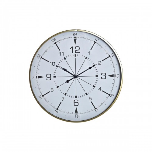 Sienas pulkstenis DKD Home Decor Stikls Bronza Metāls Balts Kompass (60 x 3 x 60 cm) image 1
