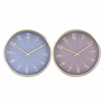 Sienas pulkstenis DKD Home Decor Zils Alumīnijs Sarkanbrūns (30 x 4 x 30 cm)