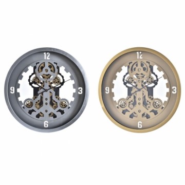 Настенное часы DKD Home Decor Стеклянный Серебристый Позолоченный Железо (50 x 8 x 50 cm)