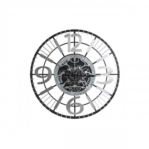 Sienas pulkstenis DKD Home Decor Sudrabains Melns Dzelzs (80 x 7 x 80 cm) image 1