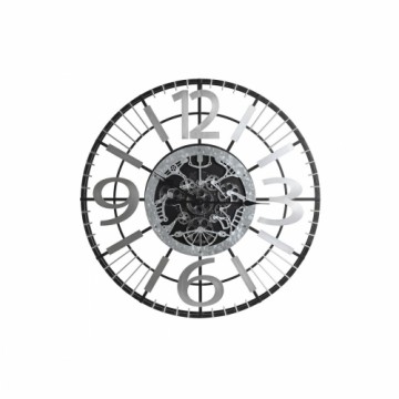 Sienas pulkstenis DKD Home Decor Sudrabains Melns Dzelzs (80 x 7 x 80 cm)