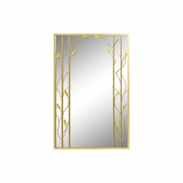 Настенное зеркало DKD Home Decor Зеркало Позолоченный Металл Лист растения (60 x 2 x 90 cm)