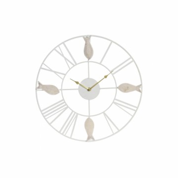 Sienas pulkstenis DKD Home Decor Metāls MDF Balts Spirāles (39 x 3,5 x 39 cm)