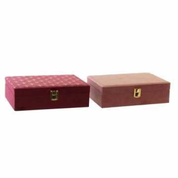 Lādīte DKD Home Decor Koks Poliesters (2 gb.) (24 x 16 x 7 cm)