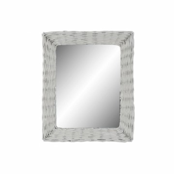 Sienas spogulis DKD Home Decor Stikls MDF Balts pīts Cottage (53 x 63 x 4 cm) (53,5 x 4 x 62,5 cm)