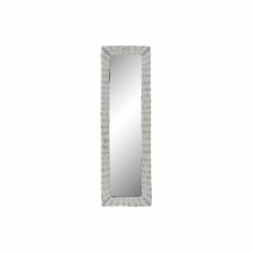 Настенное зеркало DKD Home Decor Стеклянный MDF Белый плетеный Cottage (43 x 133 x 4 cm) (43 x 4 x 132,5 cm)