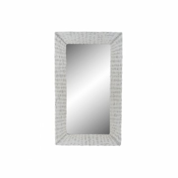 Настенное зеркало DKD Home Decor Стеклянный MDF Белый плетеный Cottage (87 x 147 x 4 cm) (87 x 4 x 147 cm)