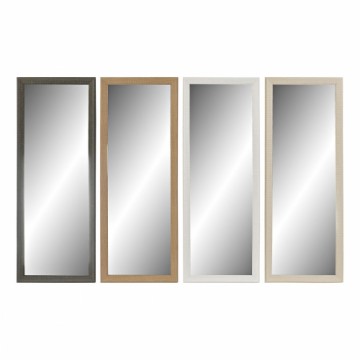 Настенное зеркало DKD Home Decor Стеклянный Натуральный Коричневый Темно-серый Слоновая кость PS традиционный 4 штук (36 x 2 x 9
