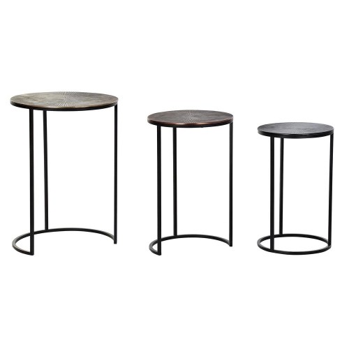 Набор из трех столиков DKD Home Decor Чёрный Позолоченный Медь Алюминий (44 x 44 x 61 cm) (3 pcs) image 1