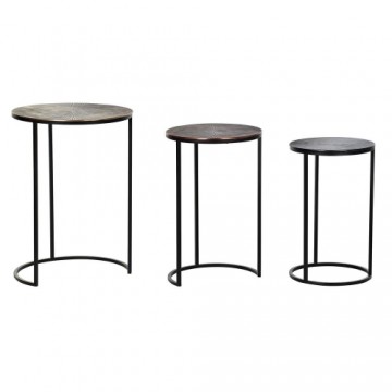 Набор из трех столиков DKD Home Decor Чёрный Позолоченный Медь Алюминий (44 x 44 x 61 cm) (3 pcs)
