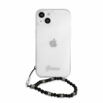 Guess  
       Apple  
       iPhone 13 PC Script and Black Pearls Case 
     Transparent