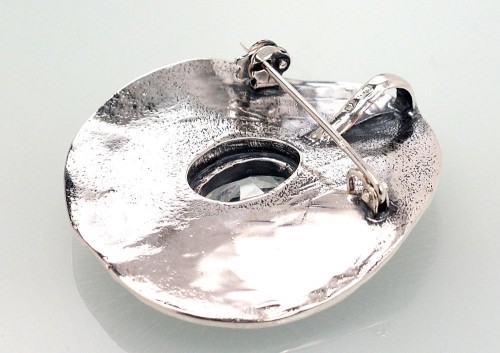 Серебряная брошь #2920160(POx-Bk)_CZ, Серебро	925°, оксид (покрытие), Цирконы , 18.6 гр. image 2