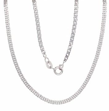 Серебряная цепочка Ромб 2 мм , алмазная обработка граней #2400079(PRh-Gr), Серебро	925°, родий (покрытие), длина: 55 см, 4.2 гр.