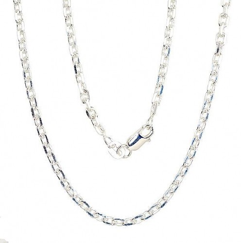 Серебряная цепочка Якорное 3 мм , алмазная обработка граней #2400076, Серебро	925°, длина: 60 см, 12.3 гр. image 1