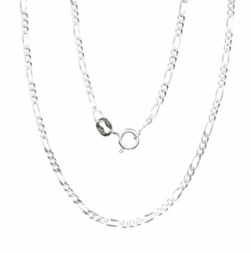 Серебряная цепочка Фигаро 2 мм , алмазная обработка граней #2400054, Серебро	925°, длина: 55 см, 5 гр.