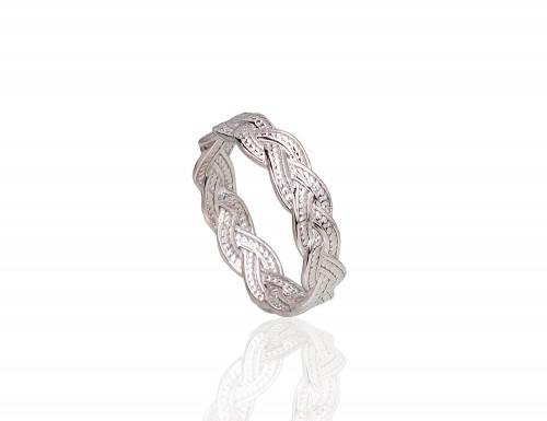 Серебряное кольцо #2101785(PRh-Gr), Серебро	925°, родий (покрытие), Размер: 17.5, 2.5 гр. image 2