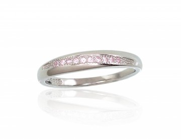 Серебряное кольцо #2101647(PRh-Gr)_CZ-PI, Серебро	925°, родий (покрытие), Цирконы , Размер: 15.5, 1.5 гр.