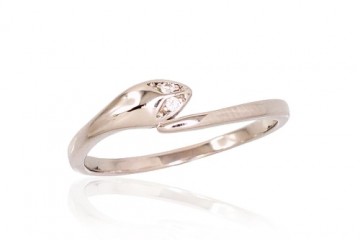 Серебряное кольцо #2101620(PRh-Gr)_CZ, Серебро	925°, родий (покрытие), Цирконы , Размер: 18, 1.5 гр.