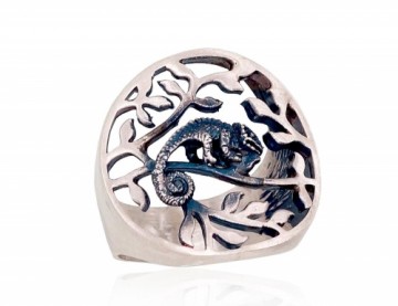 Серебряное кольцо #2101400(POx-MattB), Серебро	925°, оксид (покрытие), Размер: 17, 6.5 гр.