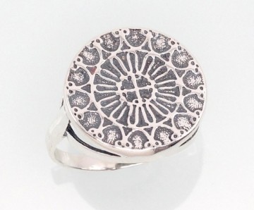 Серебряное кольцо #2101396(POx-Bk), Серебро	925°, оксид (покрытие), Размер: 17, 4.4 гр.