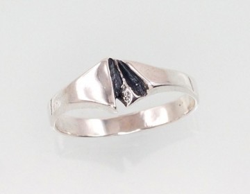 Серебряное кольцо #2101389(POx-Bk), Серебро	925°, оксид (покрытие), Размер: 17, 2.3 гр.